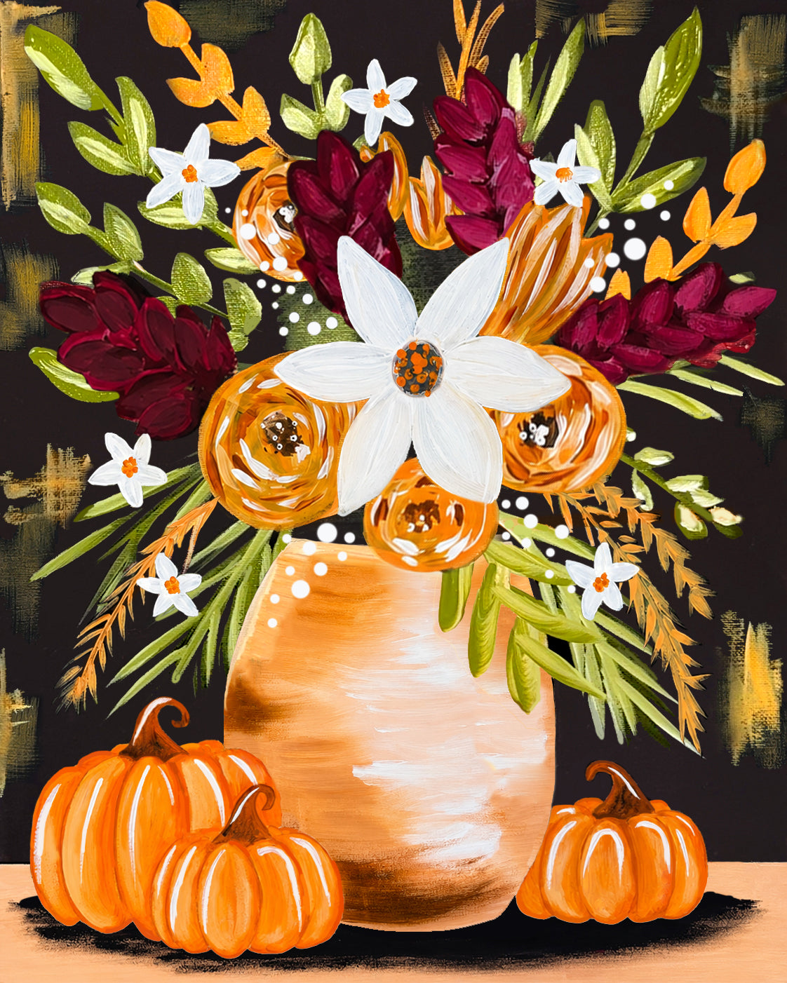 Fall Florals 8" x 10" Paint Kit